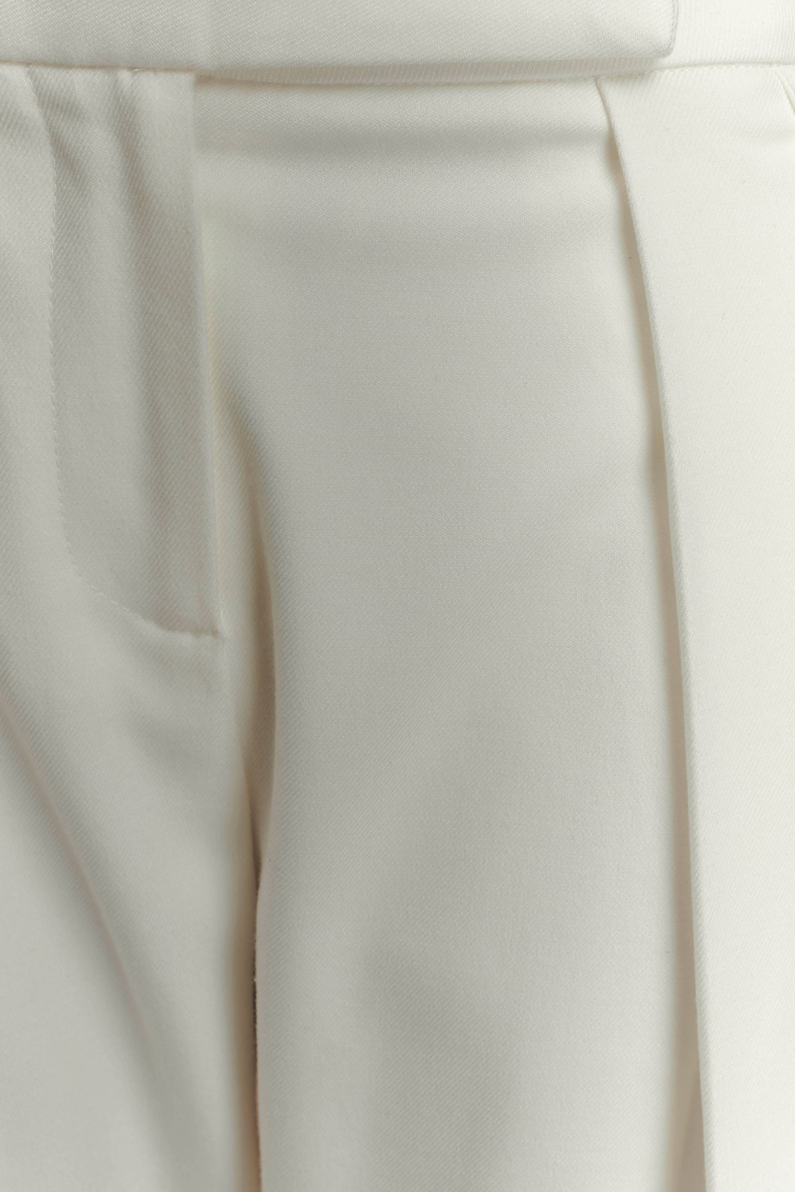 Penelope Pleated High Waisted Pants - Ivory